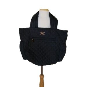 Minky Couture Everything Bag Large Lightweight Foldable Black Preppy